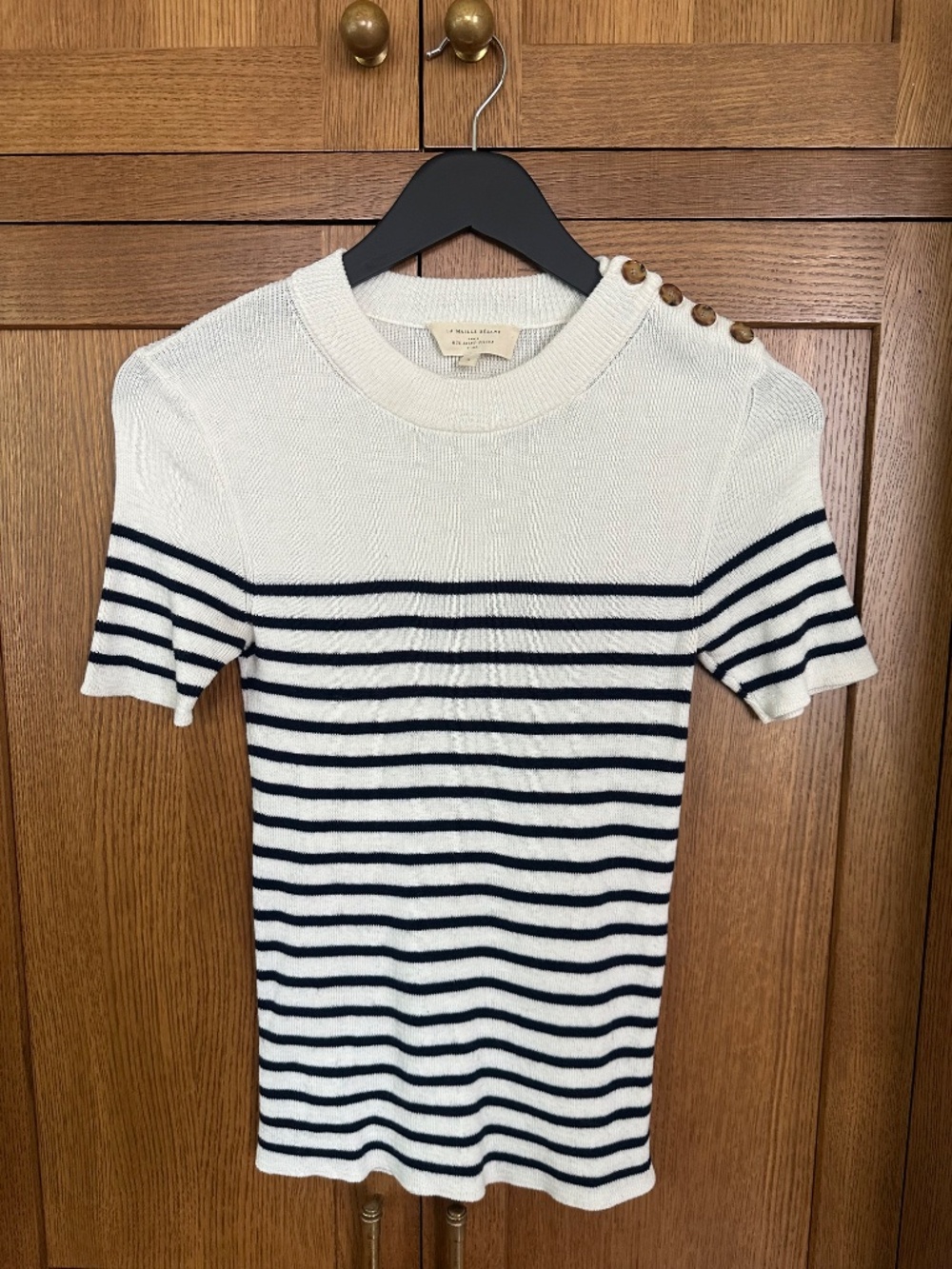 Sezane Mona Jumper Écru / Marine - Size S - Picture 2 of 2